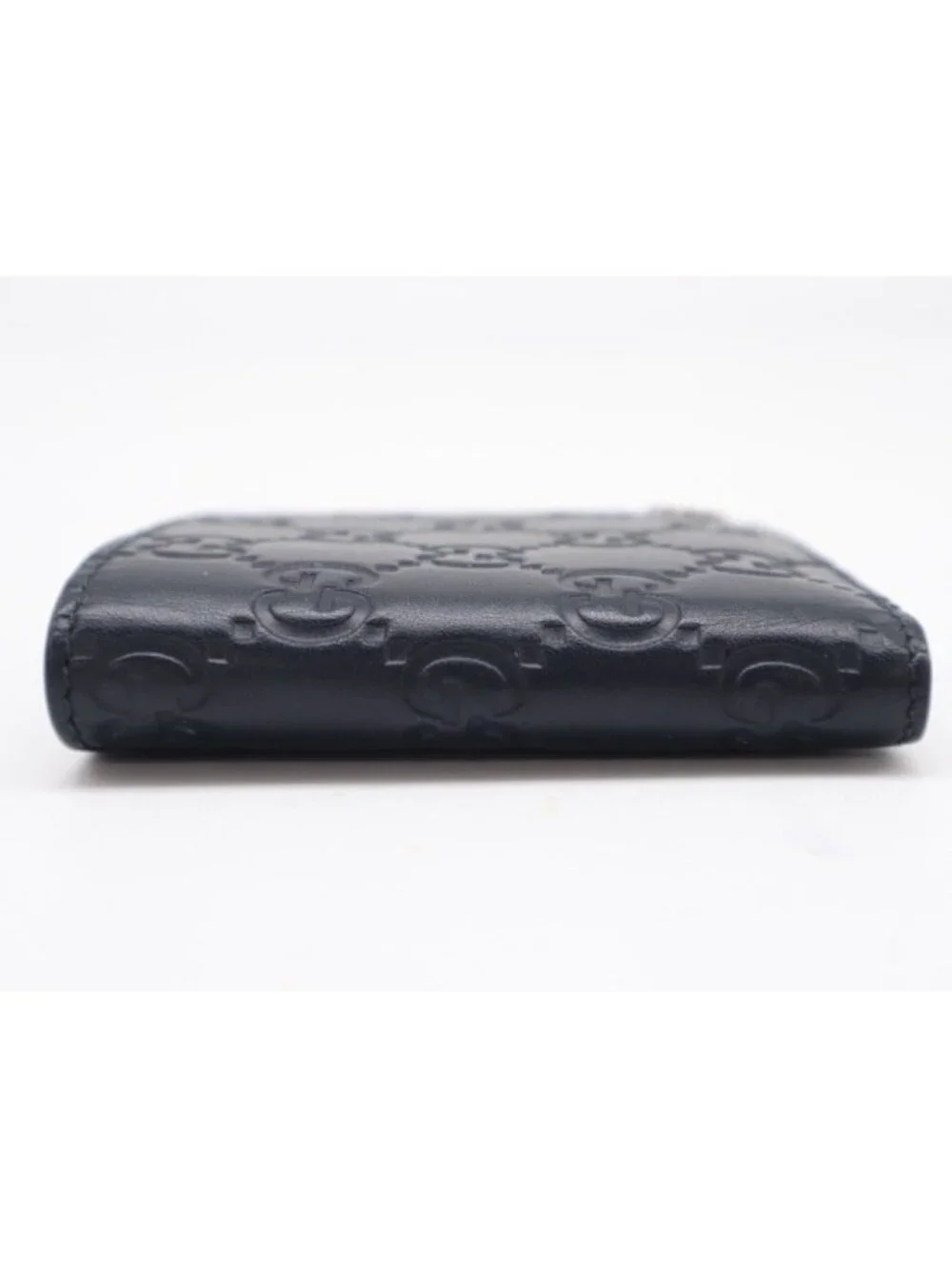 Gucci Bi Foldwallet Guccissima Navy Leather Silver Wallet